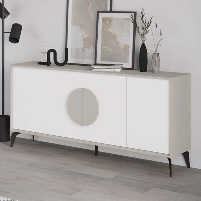 Decortie Gora Sandstone and White Console Sideboard - Multi - Wilko - image 1