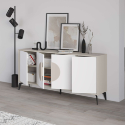 Decortie Gora Sandstone and White Console Sideboard - Multi - Wilko - thumbnail 5