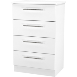 Crowndale Sherwood 4 Drawer Porcelain Matt Chest of Drawers - White - Wilko - thumbnail 5