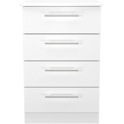 Crowndale Sherwood 4 Drawer Porcelain Matt Chest of Drawers - White - Wilko - thumbnail 3