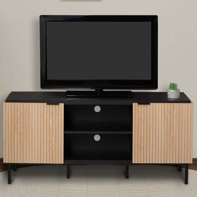 Saxon 2 Door Black TV Stand - Wilko - image 1