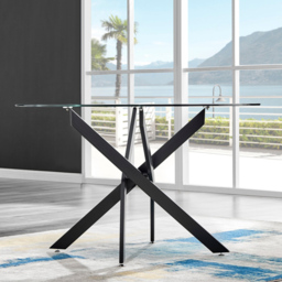 Furniturebox Arona Solara 6 Seater Round Dining Set Black - Wilko - thumbnail 3