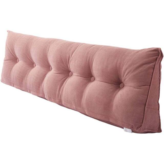 Living and Home Pink Corduroy Wedge Headboard Pillow with Side Pocket 180 x 50cm - Size: 50 x 180 x 20cm - Wilko - image 1
