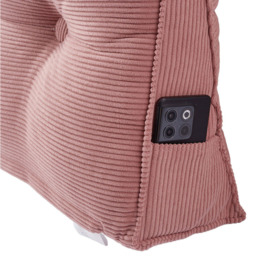 Living and Home Pink Corduroy Wedge Headboard Pillow with Side Pocket 180 x 50cm - Size: 50 x 180 x 20cm - Wilko - thumbnail 5