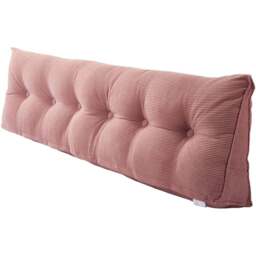 Living and Home Pink Corduroy Wedge Headboard Pillow with Side Pocket 180 x 50cm - Size: 50 x 180 x 20cm - Wilko - thumbnail 1