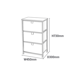 Liberty House Toys 3 Drawer Arctic Kids Storage Chest - Size: 73 x 45 x 30cm - Wilko - thumbnail 2