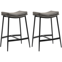 Portland Grey Microfibre Bar Stool Set of 2 - Wilko - thumbnail 3