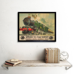 Wee Blue Coo Corn Wales Great Western Railway Steam Engine Train Framed Wall Art Print 30 x 41cm - Size: 43.3 x 33.3 x 1.5cm - Multi - Wilko - thumbnail 3