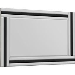 Dalton Triple Edge Black All Glass Mirror 90 x 60cm - MirrorOutlet - Wilko - thumbnail 4