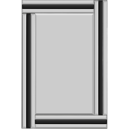 Dalton Triple Edge Black All Glass Mirror 90 x 60cm - MirrorOutlet - Wilko