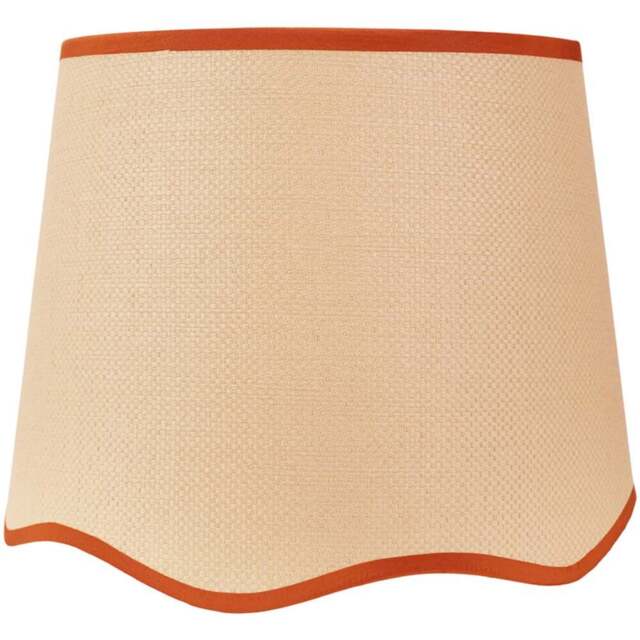 ValueLights Dutton Natural Scallop Edge Large Lamp Shade with Rust Trim - Size: 27 x 35 x 35cm - Cream - Wilko - image 1
