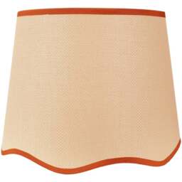 ValueLights Dutton Natural Scallop Edge Large Lamp Shade with Rust Trim - Size: 27 x 35 x 35cm - Cream - Wilko