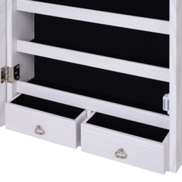 Portland White Mirrored Over The Door Jewellery Storage Cabinet with LEDs - Size: 120 x 37cm - Wilko - thumbnail 5