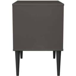 Crowndale Hong Kong 2 Drawer Slatt Effect and Graphite Side Table Ready Assembled - Size: 60 x 58 x 40cm - Slatt Effect & Graphite - Wilko - thumbnail 5