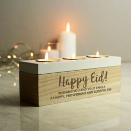 Personalised Memento Personalised Free Text Triple Tea Light Box - Size: 2.0 x 0.7 x 0.6cm - Brown - Wilko - thumbnail 4
