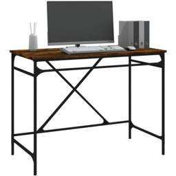 vidaXL Modern Large Desk Smoked Oak - Size: 75 x 100 x 50cm - Brown - Wilko - thumbnail 5