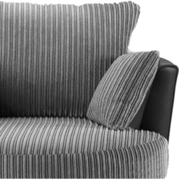 Luxor Black and Grey Jumbo Cord Swivel Chair - Size: Single - Multi - Wilko - thumbnail 5