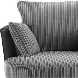 Luxor Black and Grey Jumbo Cord Swivel Chair - Size: Single - Multi - Wilko - thumbnail 4