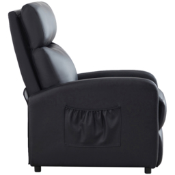 Faux Leather Black Recliner Pushback Adjustable Arm chair - Size: 106 x 68 x 81cm - MCC - Wilko - thumbnail 5