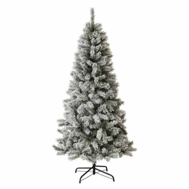 Wilko Flocked Fir Christmas Tree Green 7ft - image 1