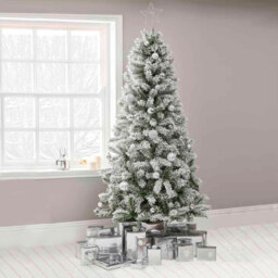 Wilko Flocked Fir Christmas Tree Green 7ft - thumbnail 3