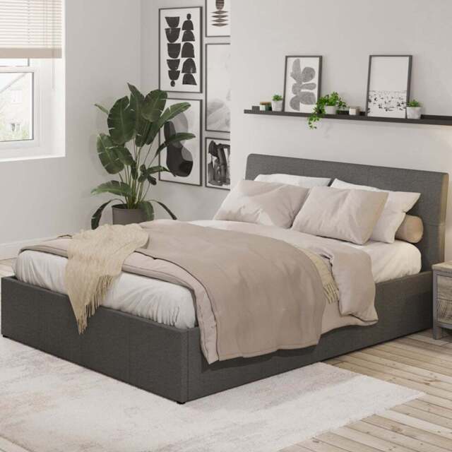 GFW Ascot King Grey End Lift Ottoman Bed - Wilko - image 1