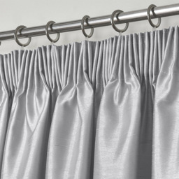 Intimates Faux Silk Silver Curtains 117 x 189cm - Size: W 117 x D 189cm - Wilko - thumbnail 3