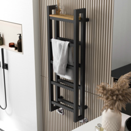Terma Stand Modern Grey Heated Towel Rail 2097 BTU 1150 x 400mm - Size: 115 x 40 x 18.2cm - Wilko - thumbnail 3