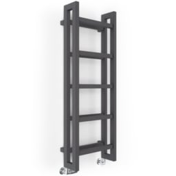 Terma Stand Modern Grey Heated Towel Rail 2097 BTU 1150 x 400mm - Size: 115 x 40 x 18.2cm - Wilko - thumbnail 4