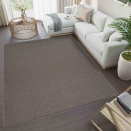 Desire Rugs Simple Dark Beige Low Pile Felt Backing Tufted Rug 290 x 200cm - Size: 200 x 290cm - Gold - Wilko - thumbnail 6