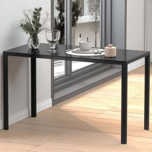Portland 4 Seater Dining Table Black - Wilko - image 1