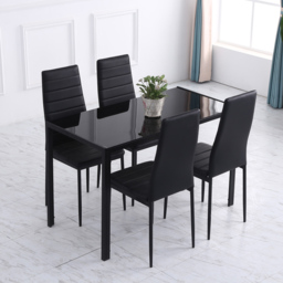 Portland 4 Seater Dining Table Black - Wilko - thumbnail 5