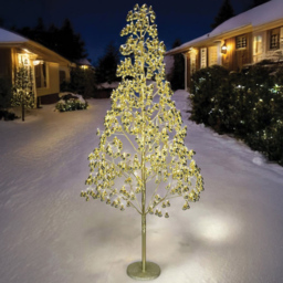 Xmas Haus 1200 Warm White Micro LED Pre-Lit Artificial Christmas Tree with Gold Baubles 7ft - Wilko - thumbnail 3