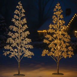 Xmas Haus 1200 Warm White Micro LED Pre-Lit Artificial Christmas Tree with Gold Baubles 7ft - Wilko - thumbnail 5