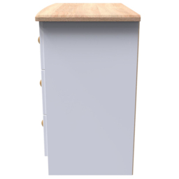 Crowndale Warwick 3 Drawer White Ash and Oak Chest of Drawers - Wilko - thumbnail 4