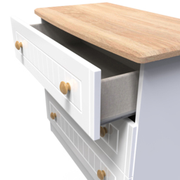 Crowndale Warwick 3 Drawer White Ash and Oak Chest of Drawers - Wilko - thumbnail 7