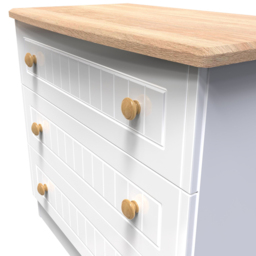 Crowndale Warwick 3 Drawer White Ash and Oak Chest of Drawers - Wilko - thumbnail 6