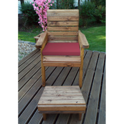 Charles Taylor Single Seater Lounger with Red Cushions - Size: 1 Seater - Wilko - thumbnail 3