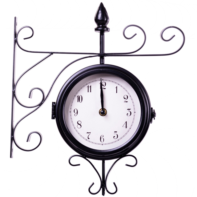 Garden Gear Sedgewick Black Double Sided Station Clock - Size: 33 x 9.5 x 29cm - Wilko - image 1