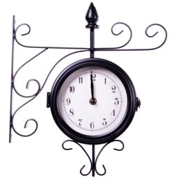 Garden Gear Sedgewick Black Double Sided Station Clock - Size: 33 x 9.5 x 29cm - Wilko - thumbnail 1