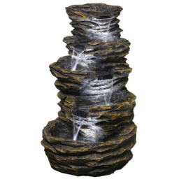 My Garden Tranquil 4 Drop Rock Fall Garden Water Fountain - Wilko - thumbnail 1