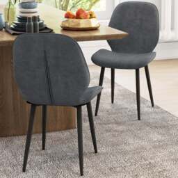 Portland Set of 2 Grey Dining Chair - Wilko