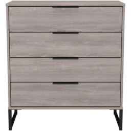 Crowndale Hong Kong 4 Drawer Grey Oak Chest of Drawers Ready Assembled - Wilko - thumbnail 3