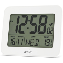 Acctim Otto White LCD Alarm Clock 8cm - Size: 4 x 9 x 8cm - Wilko - thumbnail 4