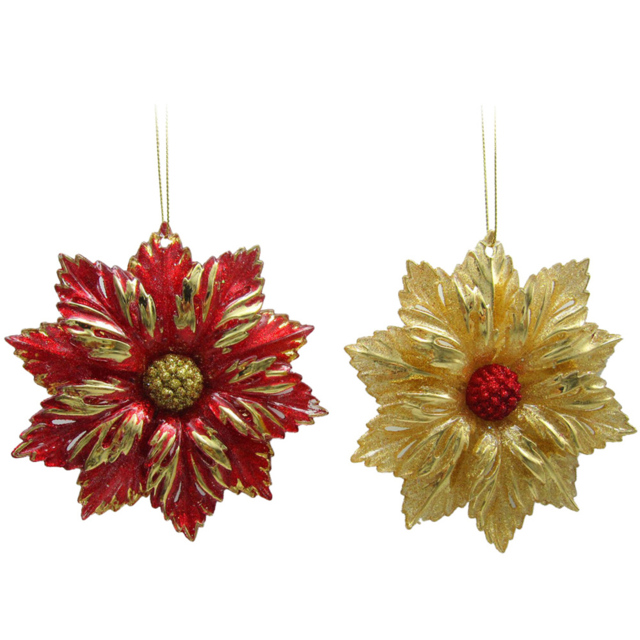 Glitter Pointsettia Hanging Decoration - Sleigh Bells Ring - Wilko - image 1