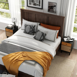 Costway Single Door Single Drawer Black Modern Rattan Nightstand - Wilko - thumbnail 4