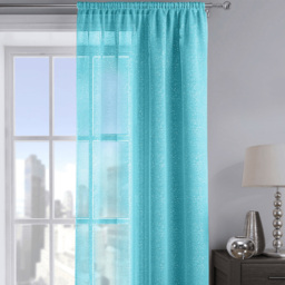 Velosso Alessandria Teal Shimmer Voile Panel Curtain 137 x 229cm - Size: W 137 x D 229cm - Blue - Wilko - thumbnail 3