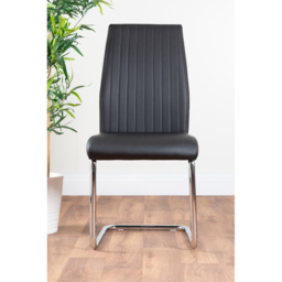 Furniturebox Lucia Fontant 6 Seater Dining Set Black Gloss and Chrome - Wilko - thumbnail 6