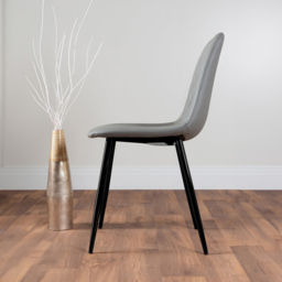 Furniturebox Arona Solara 6 Seater Round Dining Set Black and Grey - Wilko - thumbnail 5