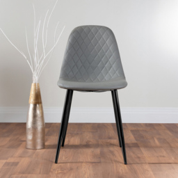 Furniturebox Arona Solara 6 Seater Round Dining Set Black and Grey - Wilko - thumbnail 4